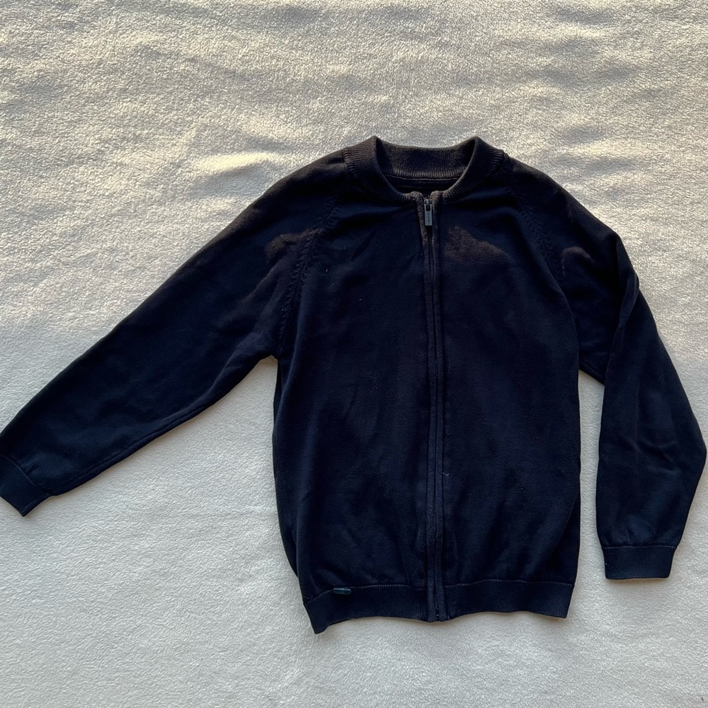 Mayoral Boys Navy Blue Zip-Up Sweater 100% Cotton Size 9